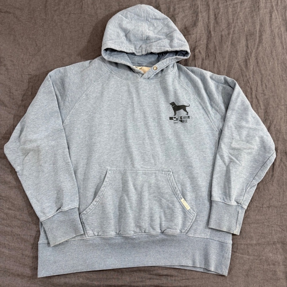 The Black Dog Hoodie Large Blue Vintage Graphic Pullover Sweatshirt